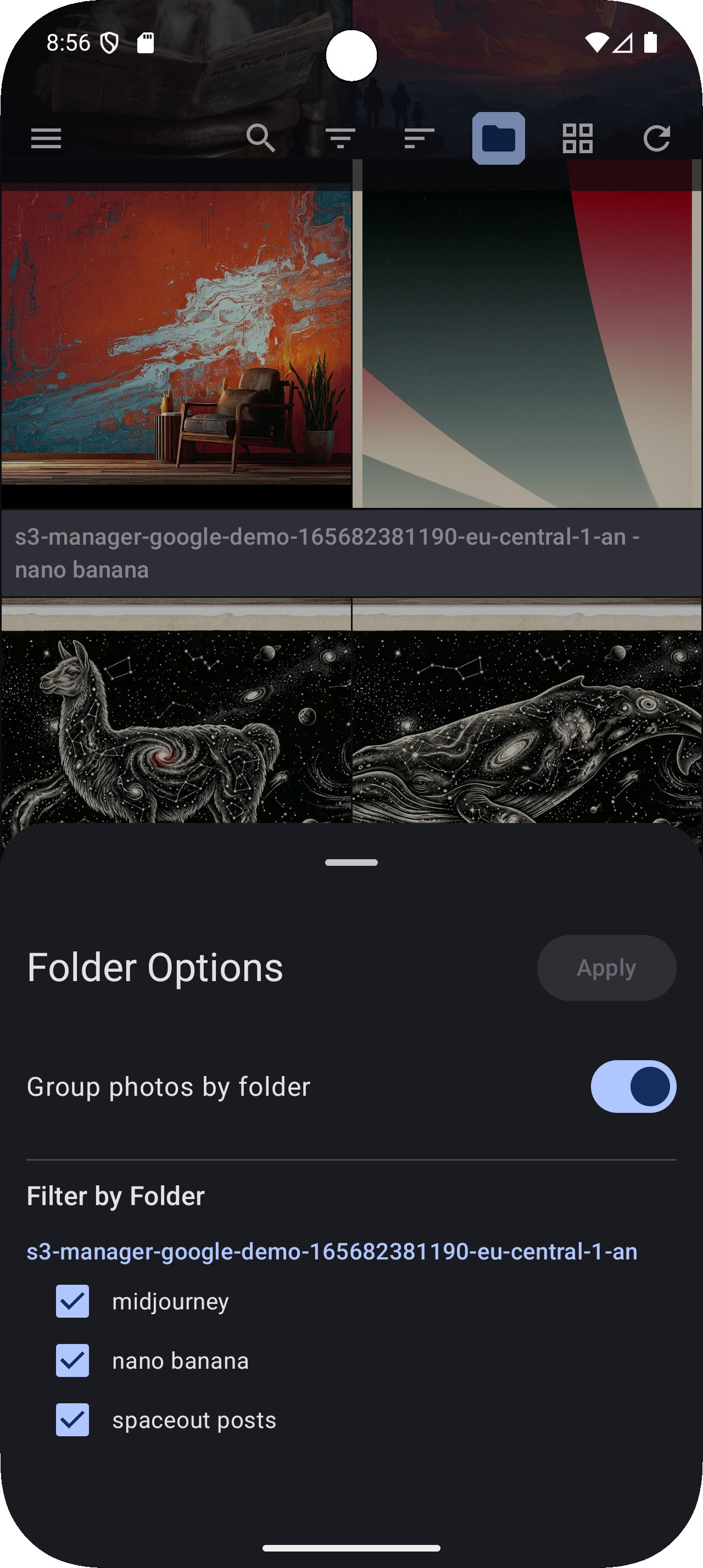 Folder Options Dark Mode