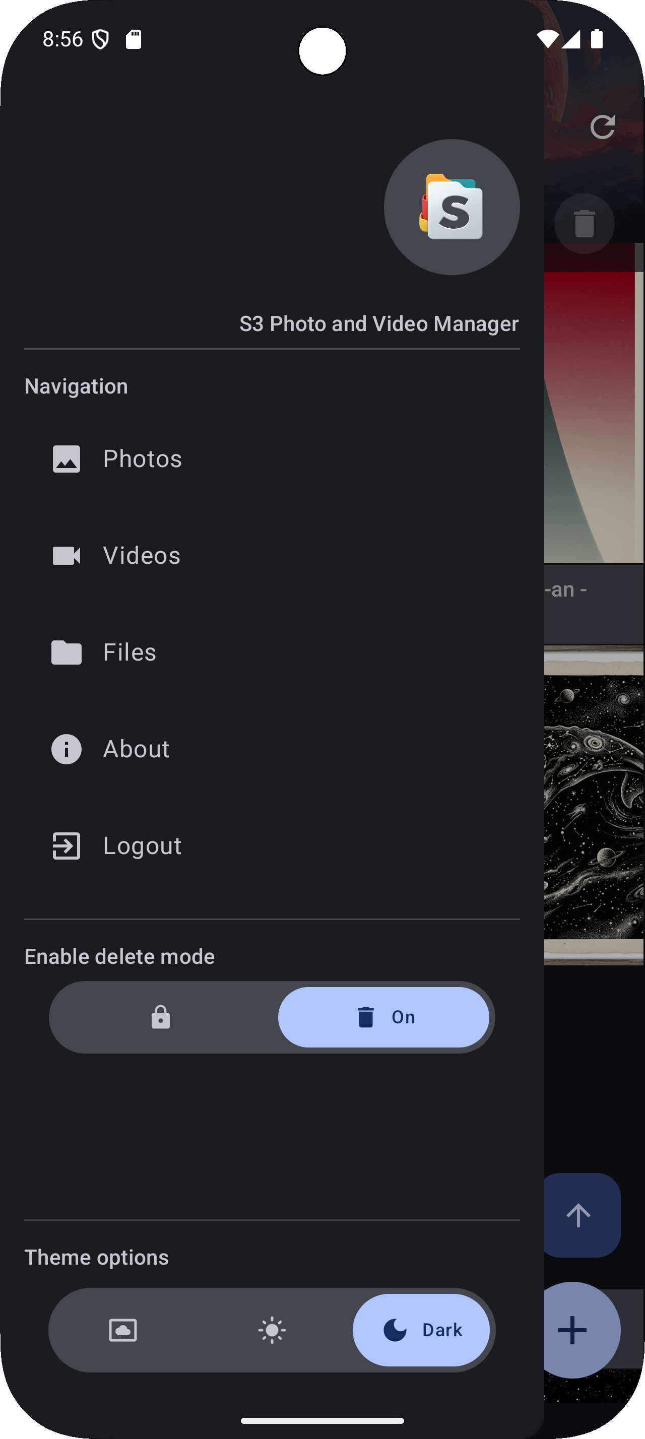 Main Menu Dark Mode